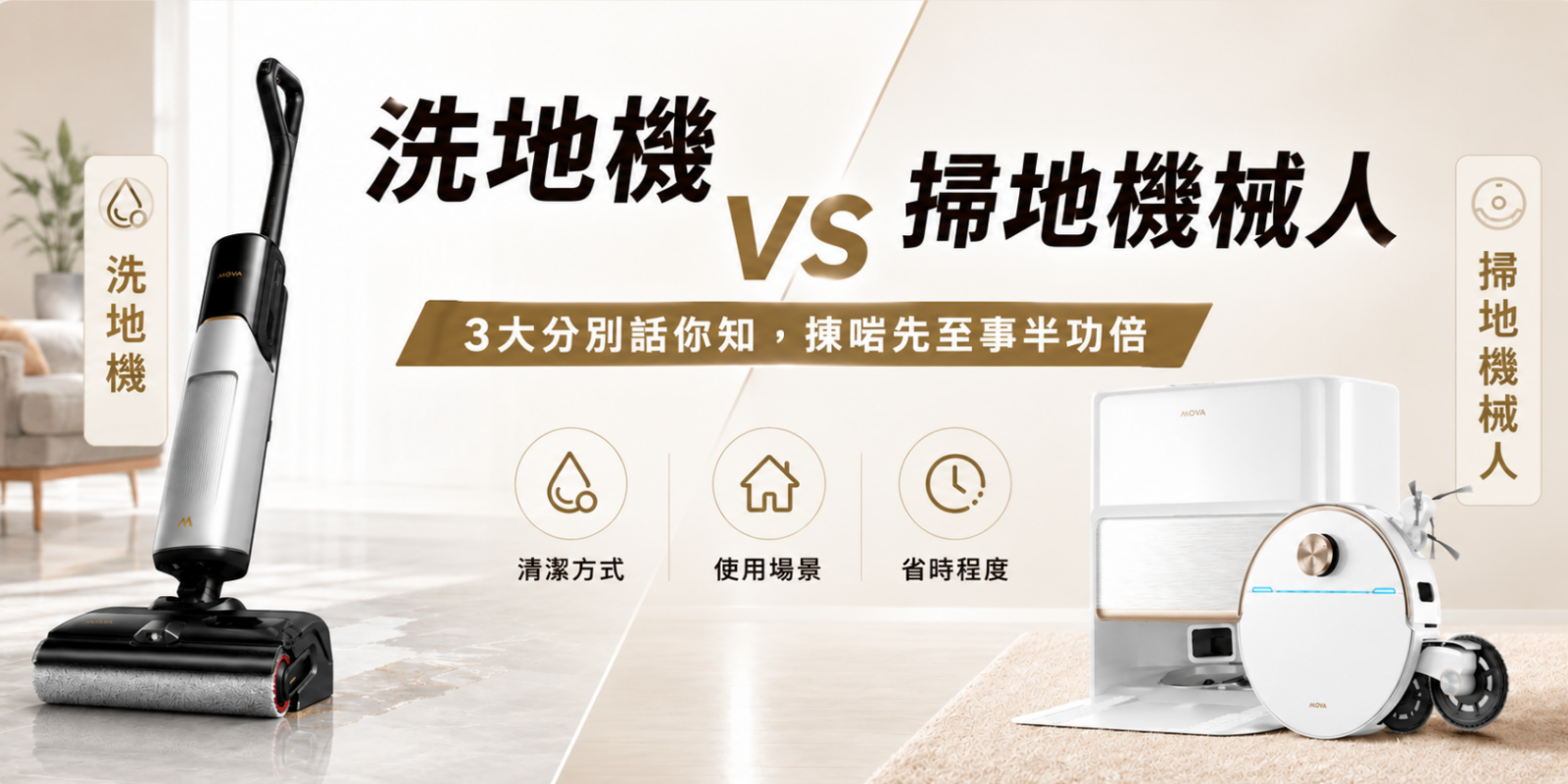 洗地機 vs 掃地機械人｜3大分別話你知,揀啱先至事半功倍